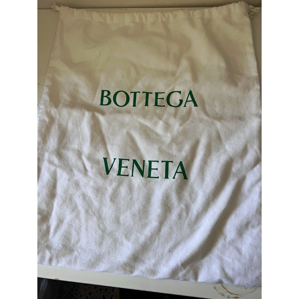 Large Bottega Veneta White & Green  22x18 Dustbag Drawstring Logo Designer